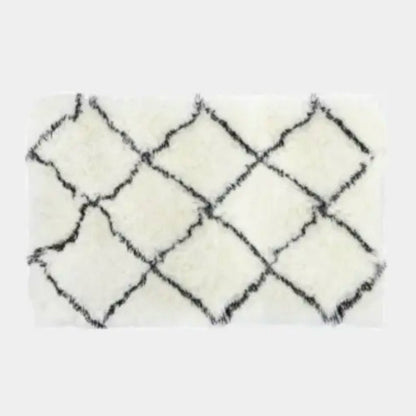 Tapis blanc à losanges noirs, THALIA S - 120 x 180