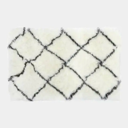 Tapis blanc à losanges noirs, THALIA L - 160 x 230