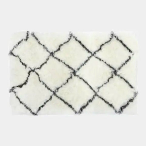 Tapis blanc à losanges noirs, THALIA L - 160 x 230