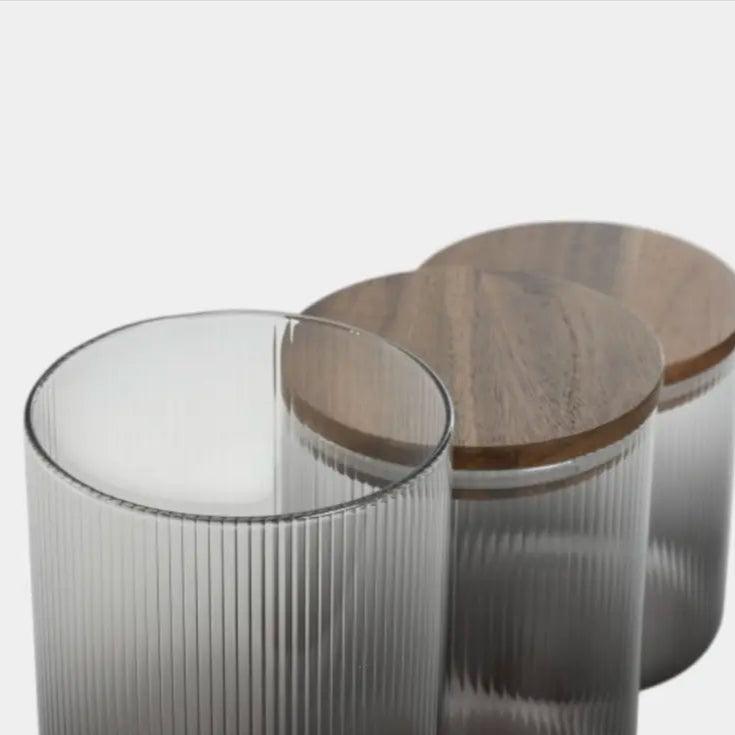 Set de bocaux en verre fumé KENDRA (3 unités)