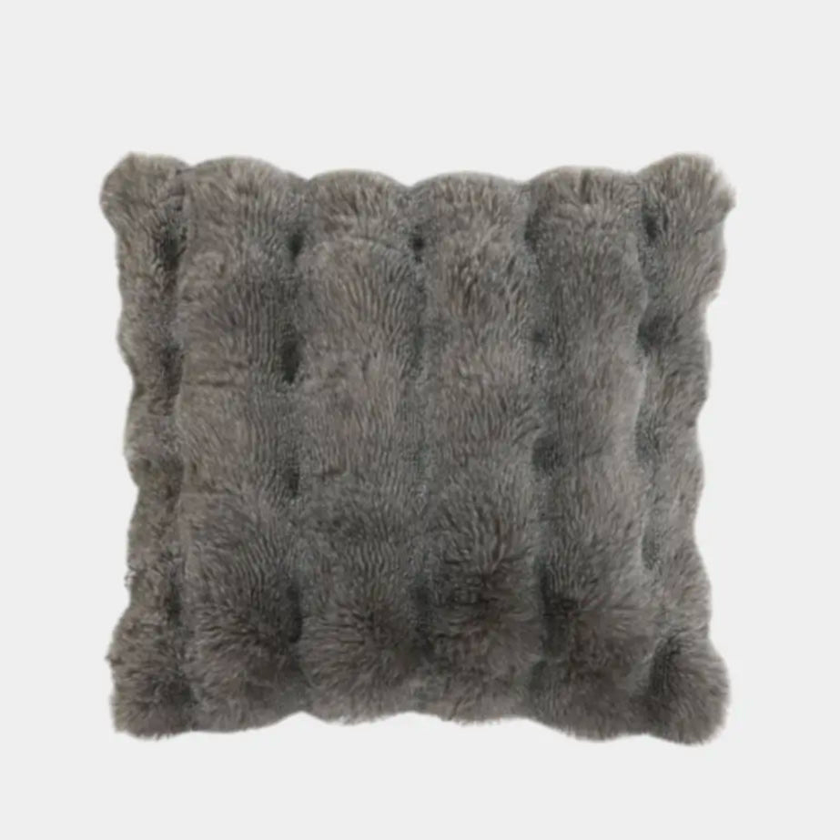 Coussin en fourrure grise CLOÉ