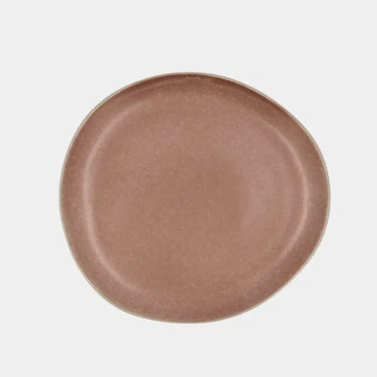 Assiettes plates taupe AMANDA (Lot de 4)