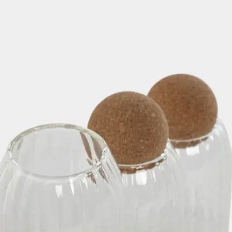 Set de 3 bocaux bouchons en liège KRISTEN (3 pièces)