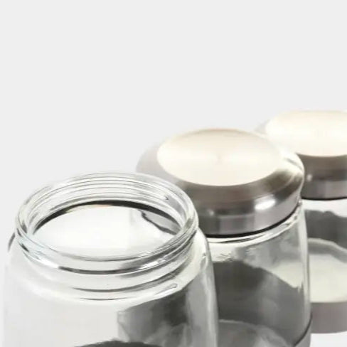 Set de bocaux verre et acier inoxydable KIANA (3 pièces)