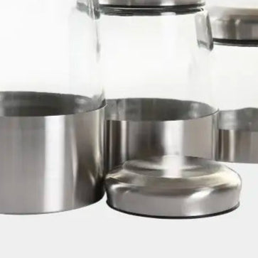 Set de bocaux verre et acier inoxydable KIANA (3 pièces)