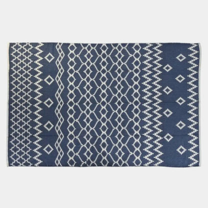 Tapis bleu et blanc réversible TANGI - 120 x 180