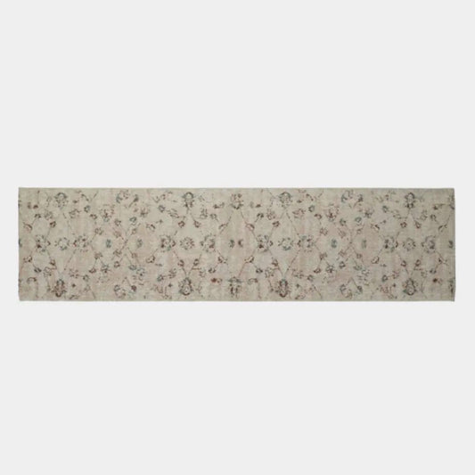 Tapis de couloir style vintage beige à motifs colorés, THIBAULT - 60 x 240