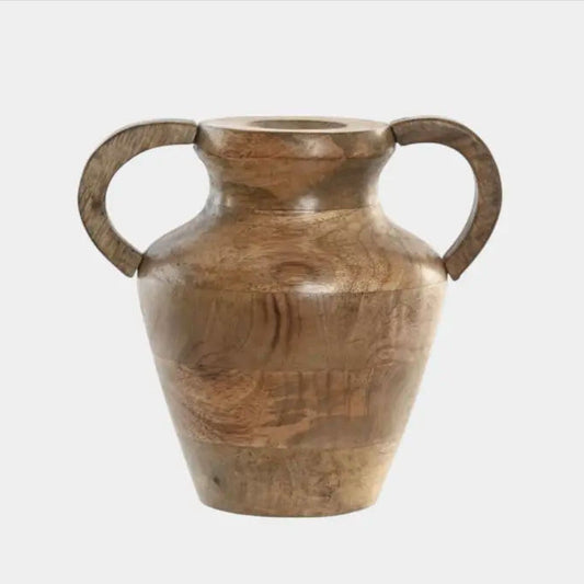 Vase avec anses en bois de manguier VENUS