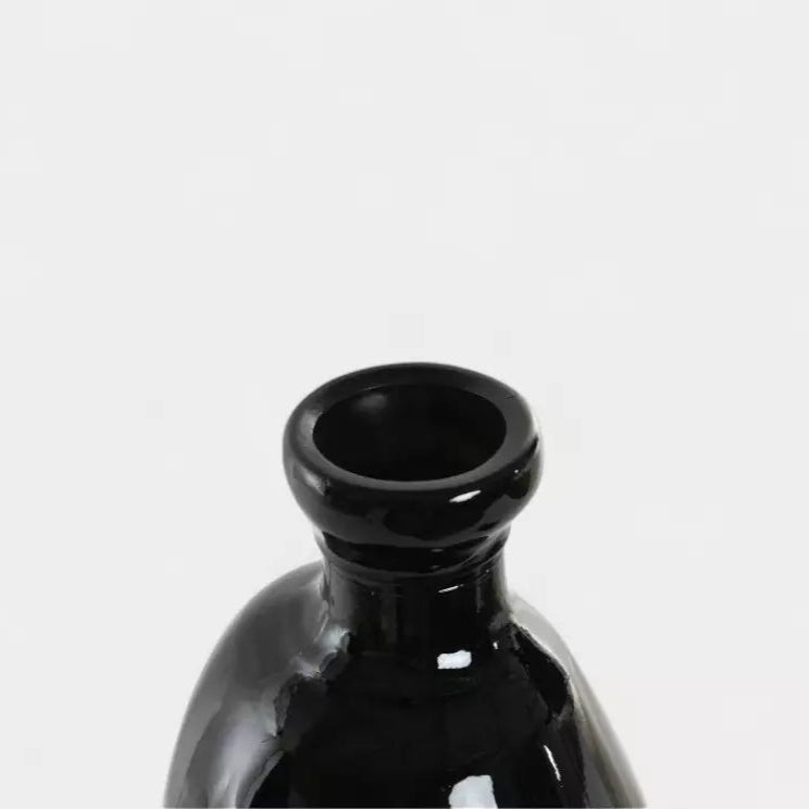 Vase dame jeanne en verre recyclé noir JULIE