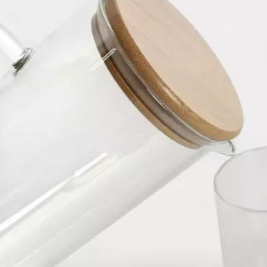 Set carafe et verres en verre borosilicate avec couvercle bambou ERNEST