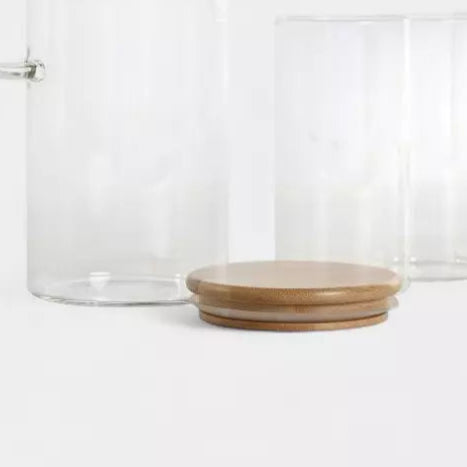 Set carafe et verres en verre borosilicate avec couvercle bambou ERNEST