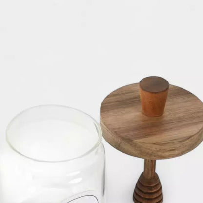 Pot à miel en verre et bois naturel avec cuillère intégrée WINNIE