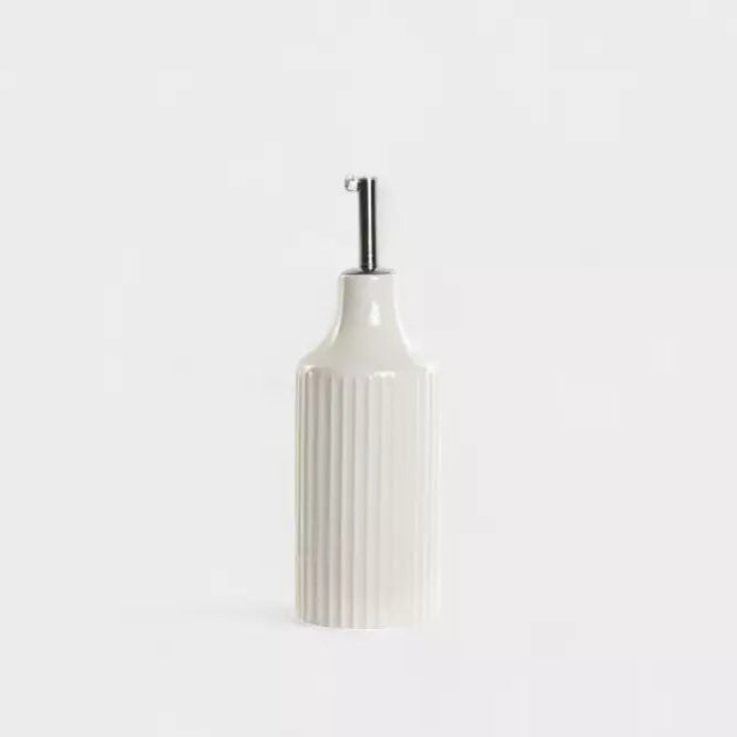 Huilier blanc en porcelaine striée KALEN