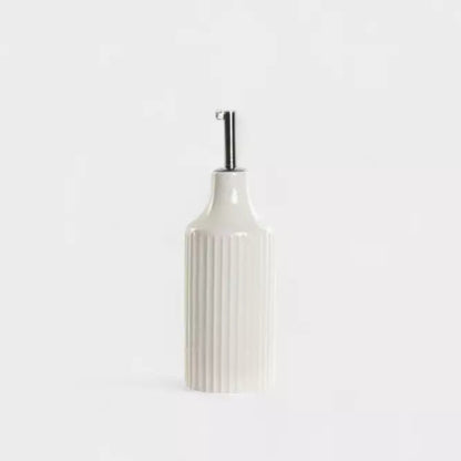 Huilier blanc en porcelaine striée KALEN