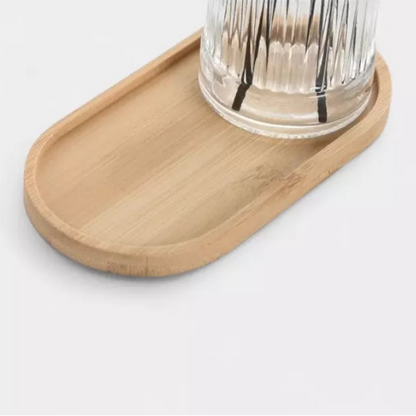 Ensemble de bain en verre strié transparent ELOISE