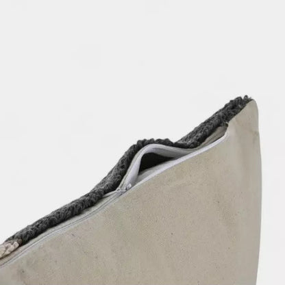 Coussin texturé beige en coton texturé carré CLEM