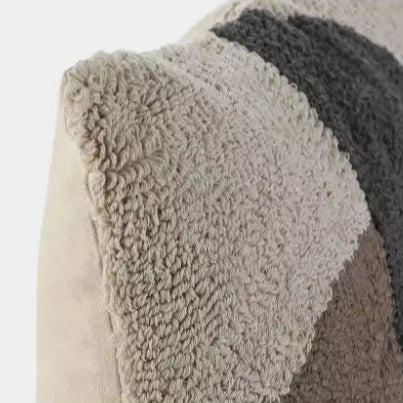 Coussin texturé beige en coton texturé carré CLEM