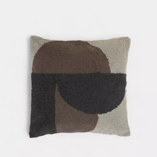 Coussin texturé beige en coton texturé carré CLEM