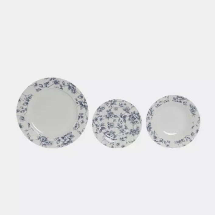 Service de vaisselle porcelaine florale EDELIS