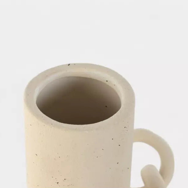 Vase en grès texturé avec chaînes sculptées VILANA