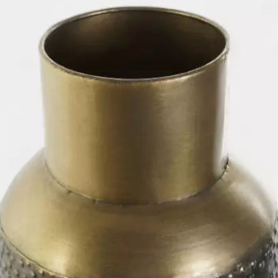 Vase déco en métal martelé gris foncé et laiton TAVALO