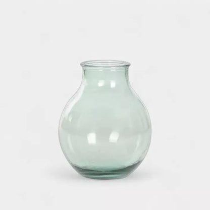 Vase en verre soufflé vert transparent CALYPSO