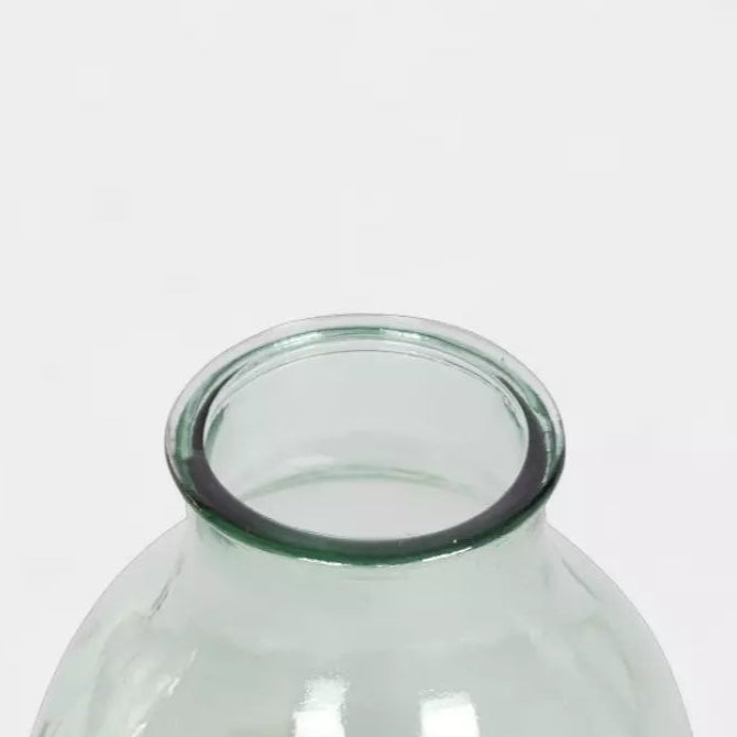 Vase en verre soufflé vert transparent CALYPSO