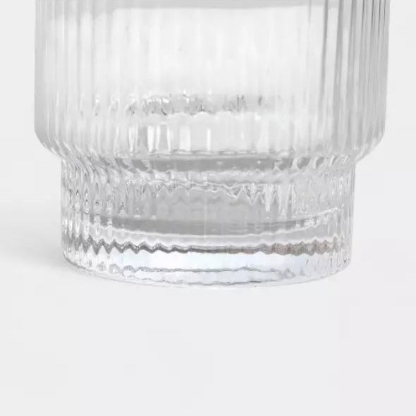 Set de 6 verres striés transparents bord doré CLÉO