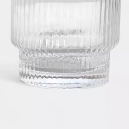 Set de 6 verres striés transparents bord doré CLÉO