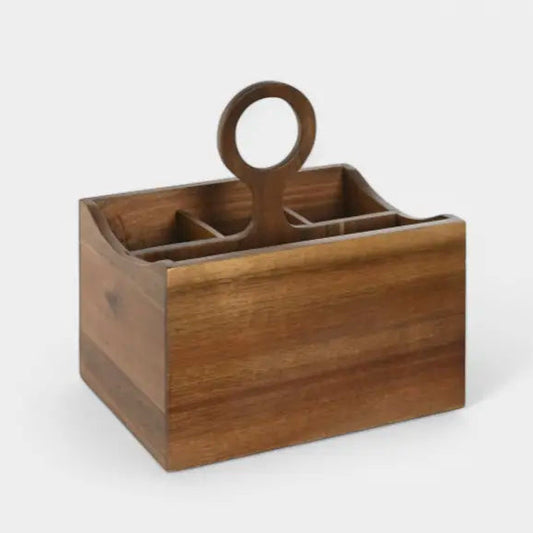 Panier à couverts en bois d'acacia KALU
