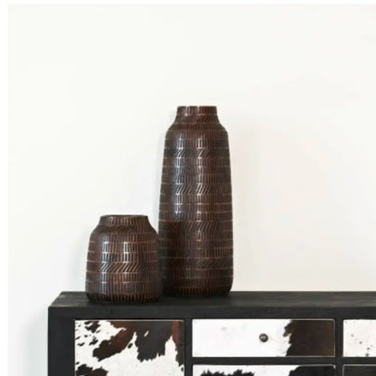 Vase colonial marron et noir VESNA L