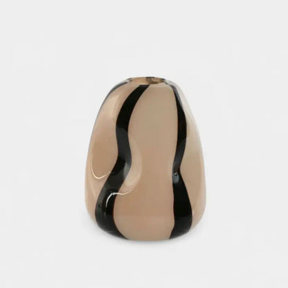 Vase en verre soufflé noir et crème VALENTINE S