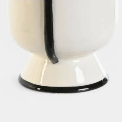 Vase en céramique bicolore blanc et noir VASOR S