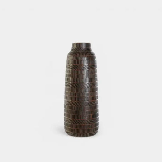 Vase colonial marron et noir VESNA L