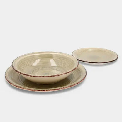 Set de vaisselle en céramique vert ARMAND (18 Pièces)