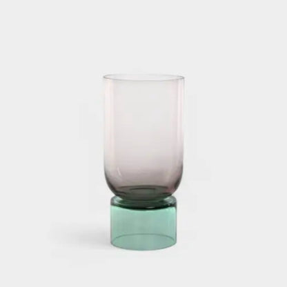 Vase en verre bicolore bleu et mauve VIOLLA