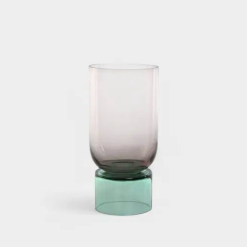 Vase en verre bicolore bleu et mauve VIOLLA