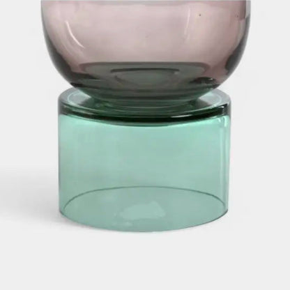 Vase en verre bicolore bleu et mauve VIOLLA