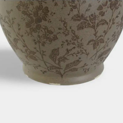 Vase en grès brun à motif végétal VAELIA S