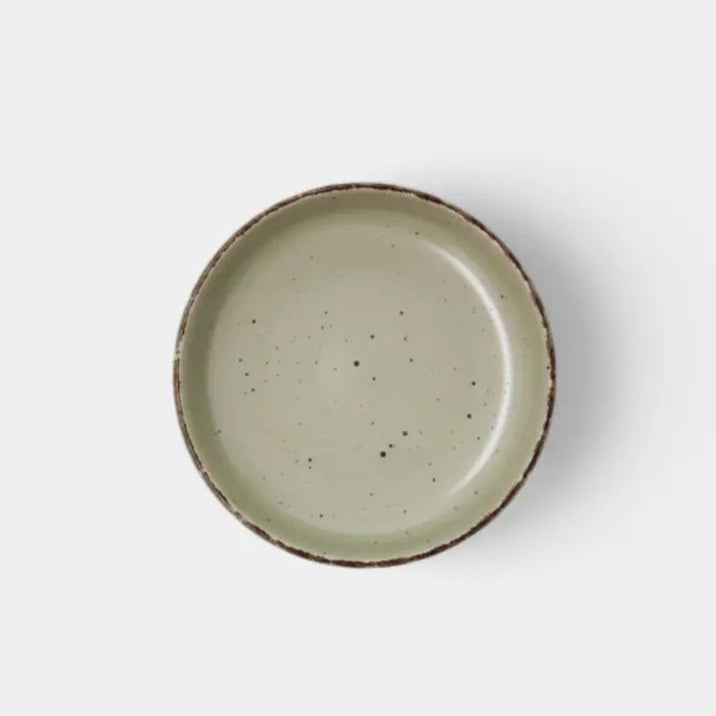 Set de 6 assiettes creuses en céramique vert ALBA