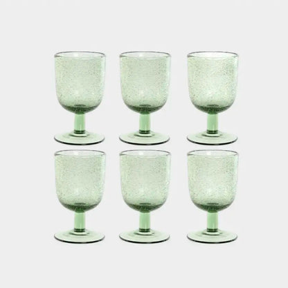 Set de 6 verres en verre soufflé vert GIULIA