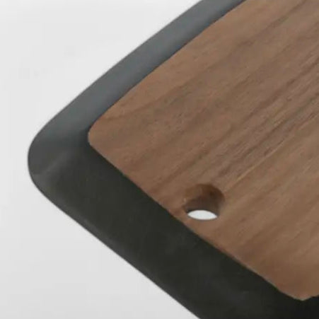 Planche à découper rectangulaire en bois d'acacia & noir KAMIEL