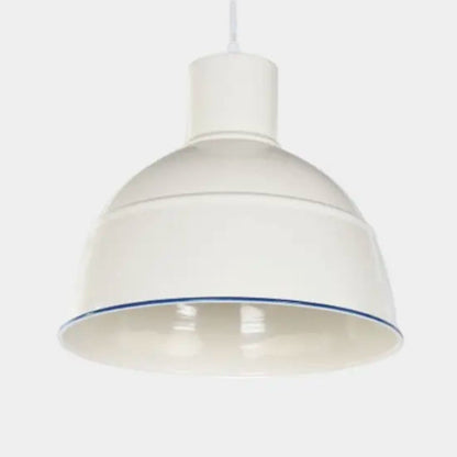 Suspension en métal blanc liseré bleu LOREL