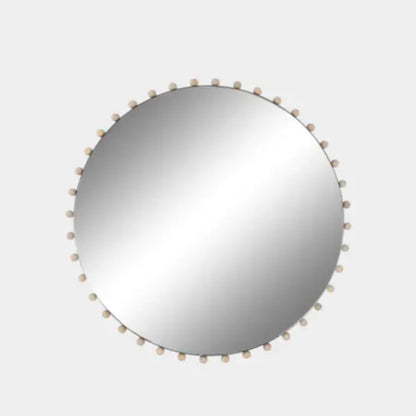 Miroir rond moderne avec détails en bois MALICE