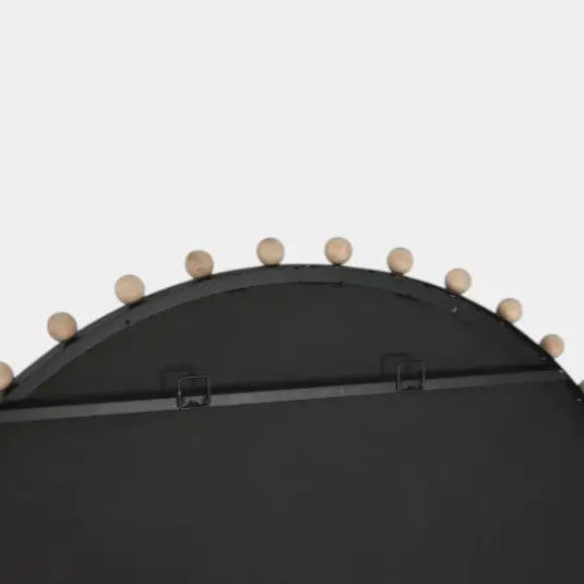 Miroir rond moderne avec détails en bois MALICE