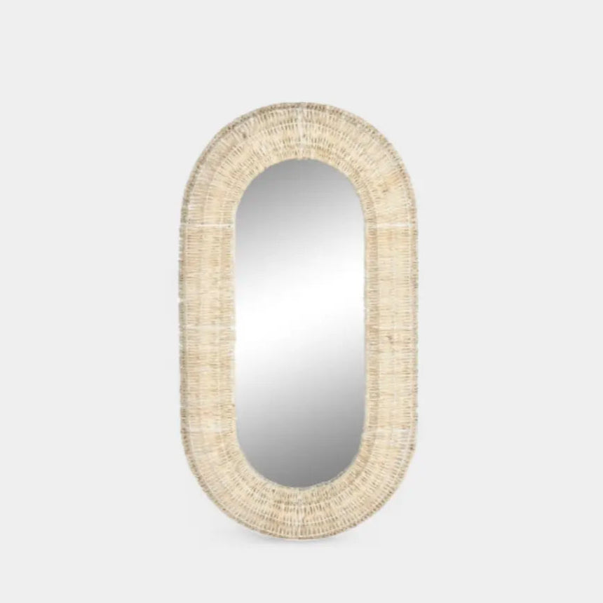 Miroir oval en fibre tressée MILAN