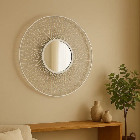 Miroir mural blanc design graphique MAUD
