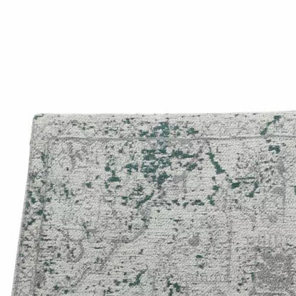 Tapis de couloir en coton chenille bleu TYRA