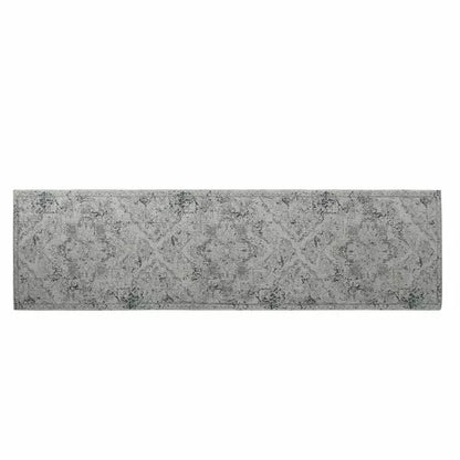 Tapis de couloir en coton chenille bleu TYRA