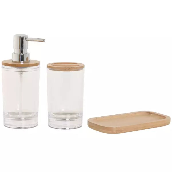 Set de bain transparent et bambou BALTIK